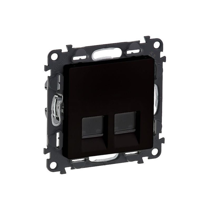 Val 756354 zásuvka dátová 2xRJ45 cat5E čierna Valena life