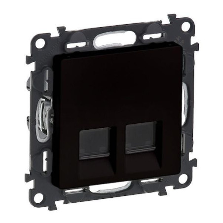 Val 756354 zásuvka dátová 2xRJ45 cat5E čierna Valena life