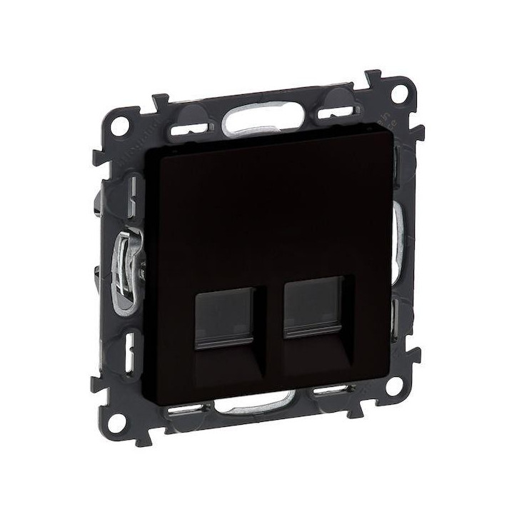 Val 756354 zásuvka dátová 2xRJ45 cat5E čierna Valena life