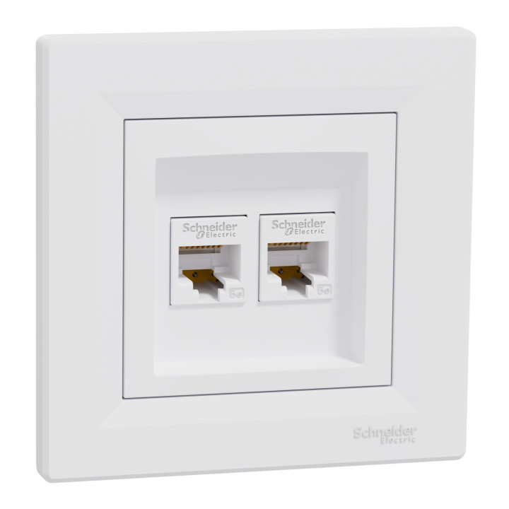 Asfora 2x RJ45 dátová zás. biela EPH4400121