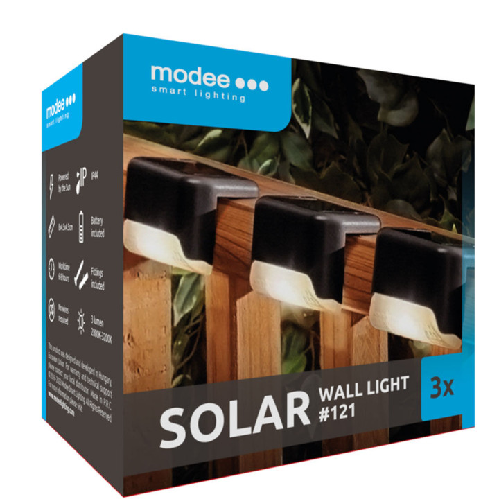 ML-WS121 - LED 3lm sol. okr.lampa /3ks-krab./