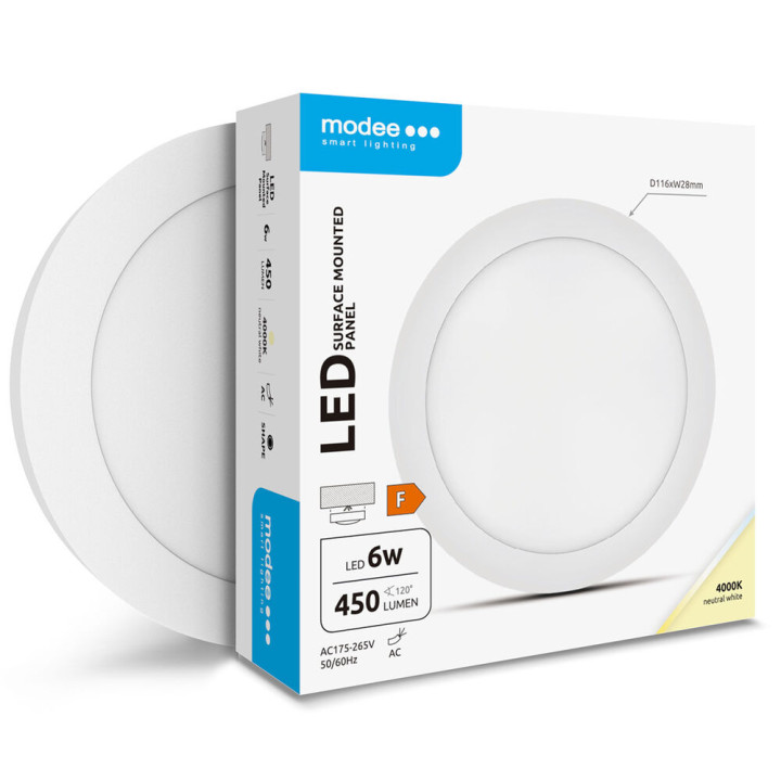 ML-LPR4000K6WA kruh-nad. 6W 4000K 450 lm LED