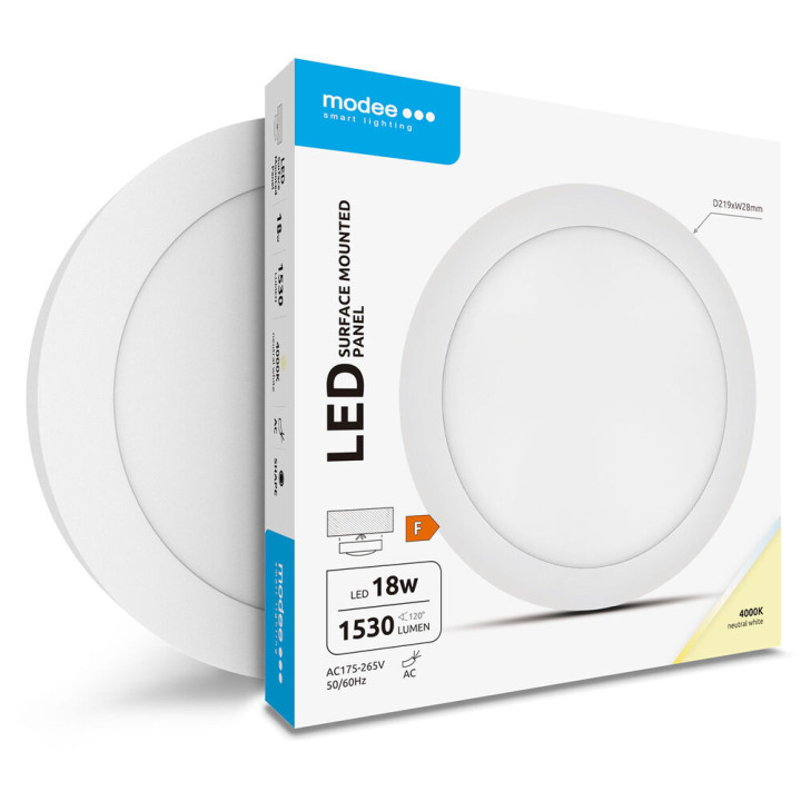 ML-LPR4000K18WA kruh-nad. 18W 4000K 1530 lm LED