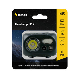 MT-H17 čelovka  L2 LED + micro USB IP67 250lm