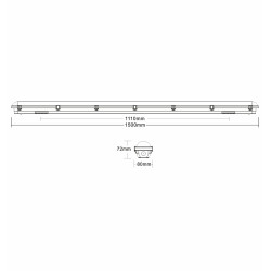 PPLB50150CCT 50W 150cm  8000lm  LED IP65