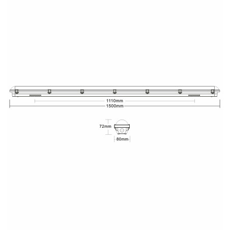 PPLB50150CCT 50W 150cm  8000lm  LED IP65