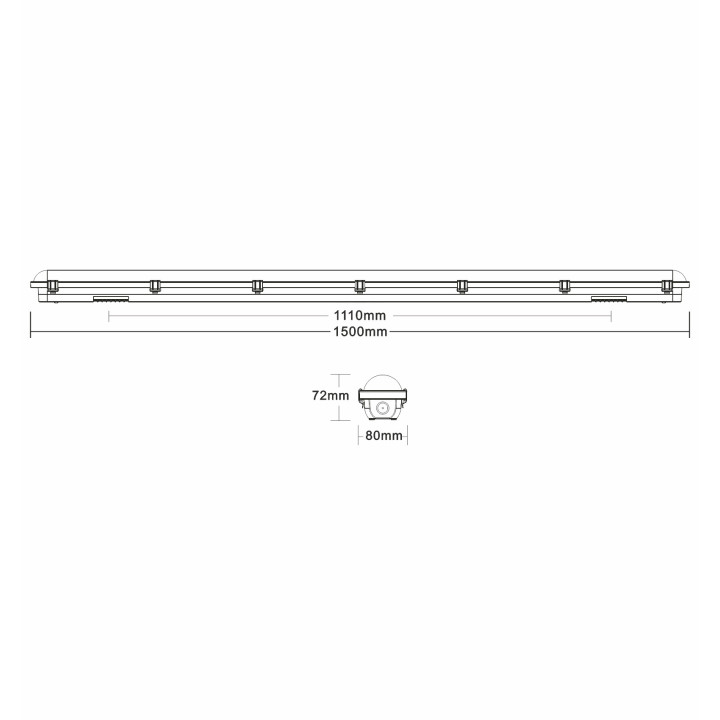 PPLB50150CCT 50W 150cm  8000lm  LED IP65