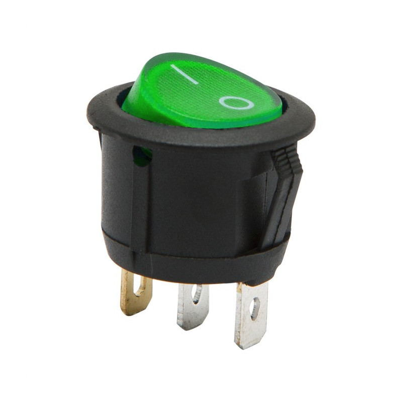 09085GR zelený/čierny kolískový prepínač