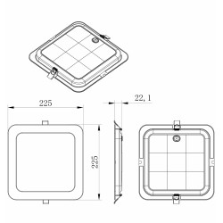 MPLCCT24WS štvr-zap. 24W 2400 lm/LED PANEL IP20