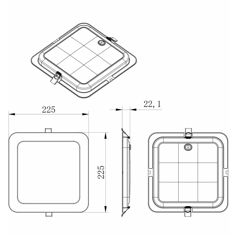 MPLCCT24WS štvr-zap. 24W 2400 lm/LED PANEL IP20