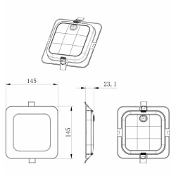 MPLCCT12WS štvr-zap. 12W 1200lm/LED PANEL IP20