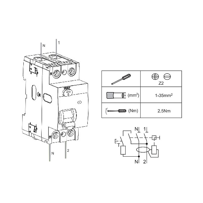 CHRAN Ex9L-N 2p 63A 6kA Typ A 108351
