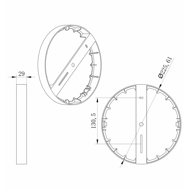 MPLKK24WK okrúhly rám pre 24W LED panel 225 mm