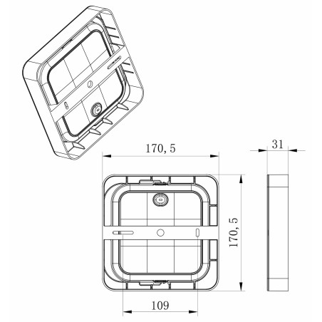 MPLKK18WS štvorcový rám  pre 18W LED panel 170mm