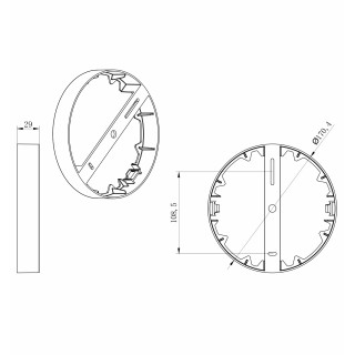 MPLKK18WK okrúhly rám pre 18W LED panel 170mm