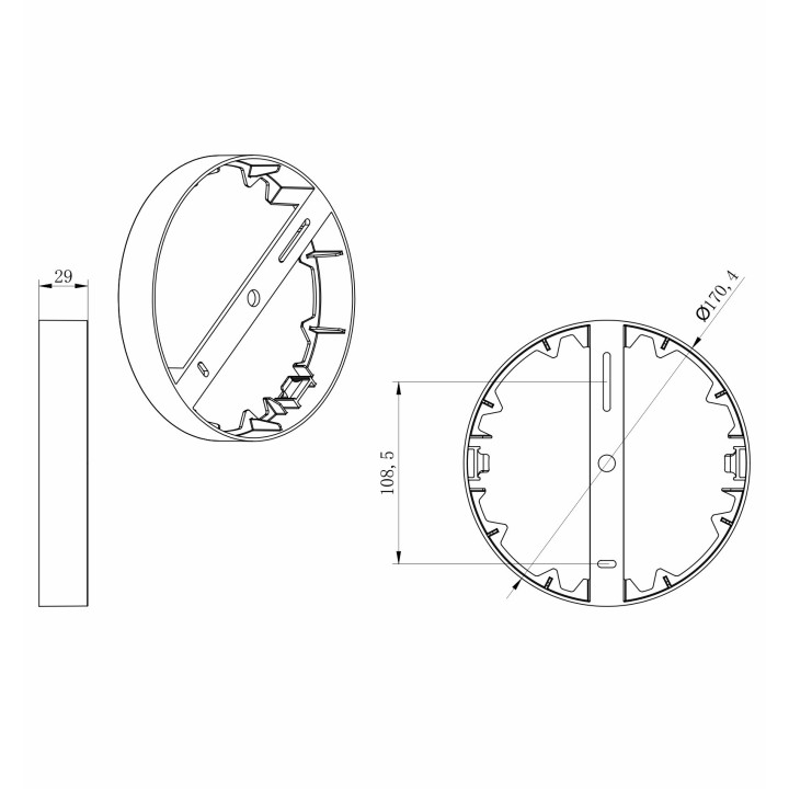 MPLKK18WK okrúhly rám pre 18W LED panel 170mm
