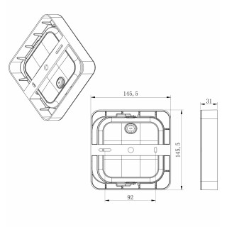 MPLKK12WS štvorcový rám  pre 12W LED panel 145mm
