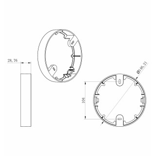 MPLKK12WK okrúhly rám pre 12W LED panel 146mm