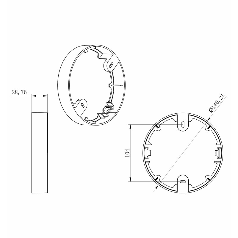MPLKK12WK okrúhly rám pre 12W LED panel 146mm