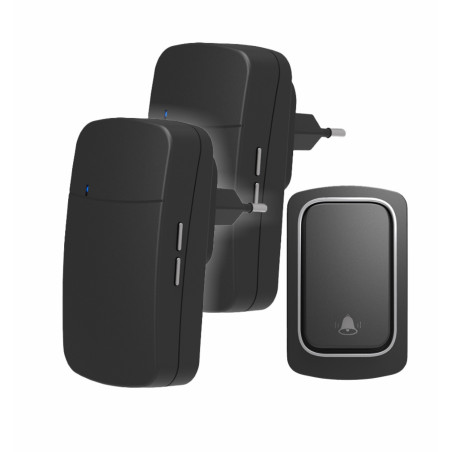 WBKK02- 1A2VB zvonček bezdrôtový a bezbatériový 1vys.čierna