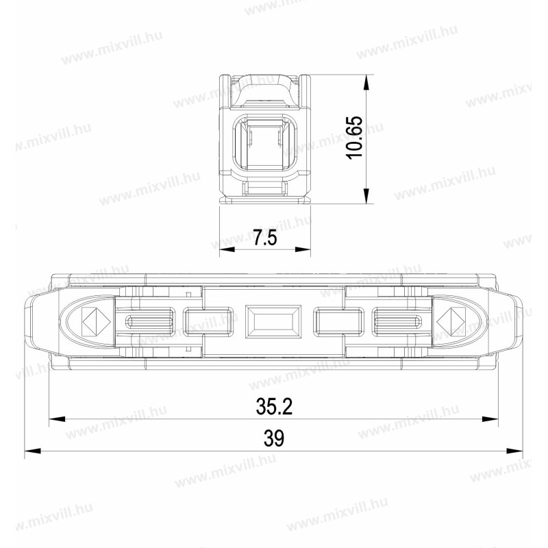 PCL1024 sv. otv. rovná 2x0,2-4mm2 na ohybný vodič 60ks/bal
