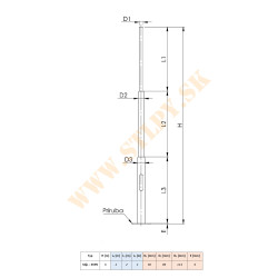 Stožiar SVP6 ZN + príruba 6m-49kg-114/89/60mm s mont. otvorom