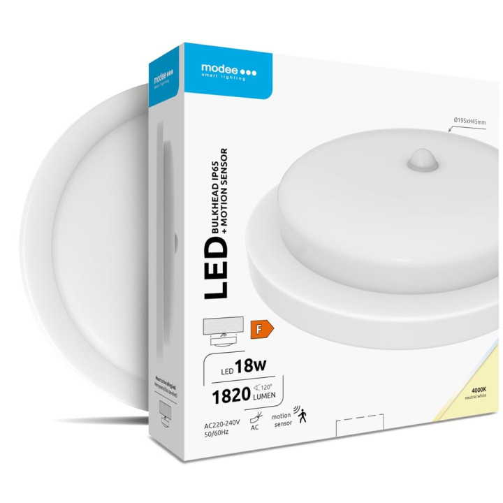 ML-BH4000K18WRS-W 18W 4000K LED 1820 lm IP65+ senz. biela