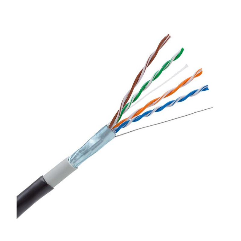 FTP cat.5E KE300S24PE vonkajší čierny 4x2xAWG24 305m/bal