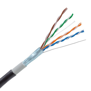 FTP cat.5E KE300S24PE vonkajší čierny 4x2xAWG24 305m/bal