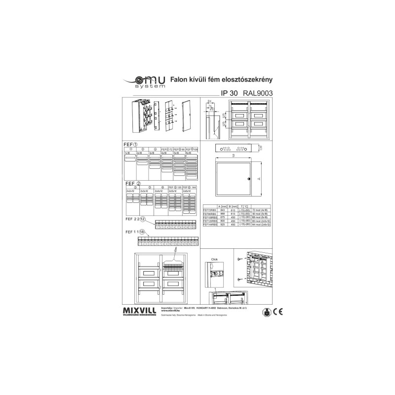 NAD 120M FEF120RBS IP30 RAL9003 biela