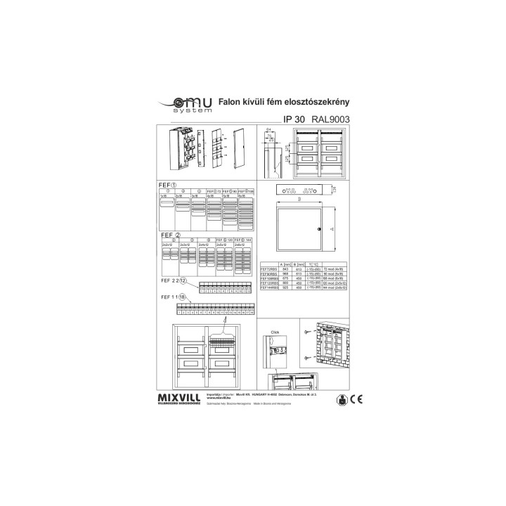 NAD 120M FEF120RBS IP30 RAL9003 biela