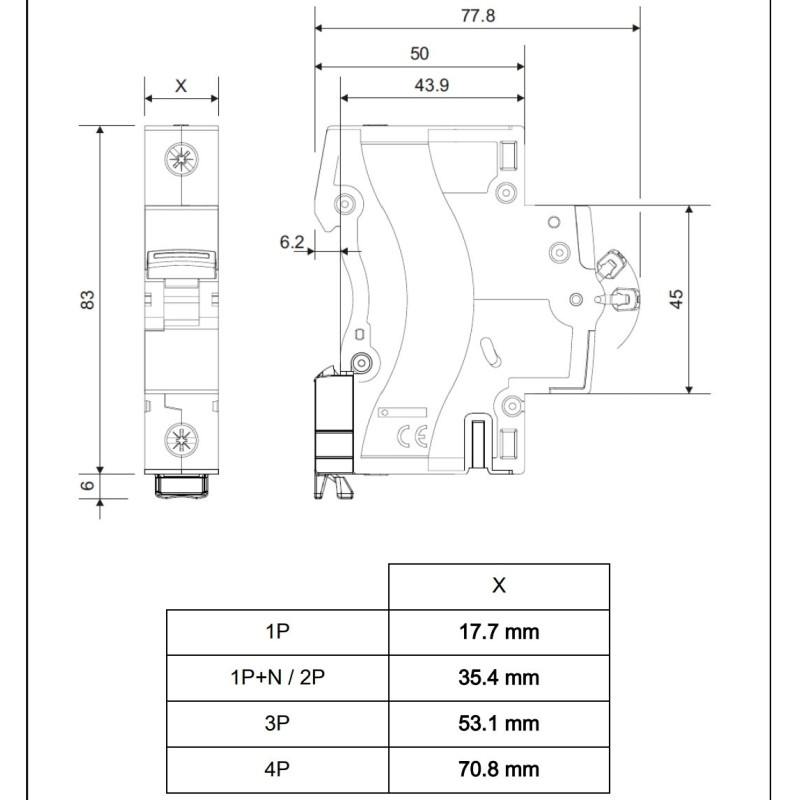 legrand 3p 50,0C 10kA TX3 istič 403550