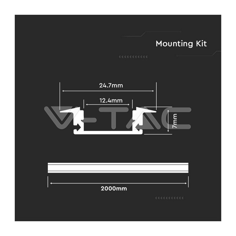 SKU10320 LED IP20  pásik s hliníkovým difúzorom 2000* 24,7*7mm