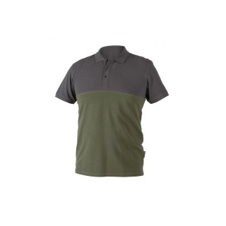 HT5K419 -2XL  Polo tričko bavlnené / lesná zelená - sivá /