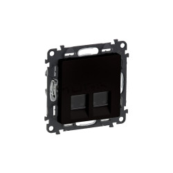 Val 756343 zásuvka dátová 2xRJ45 cat6E čierna Valena life