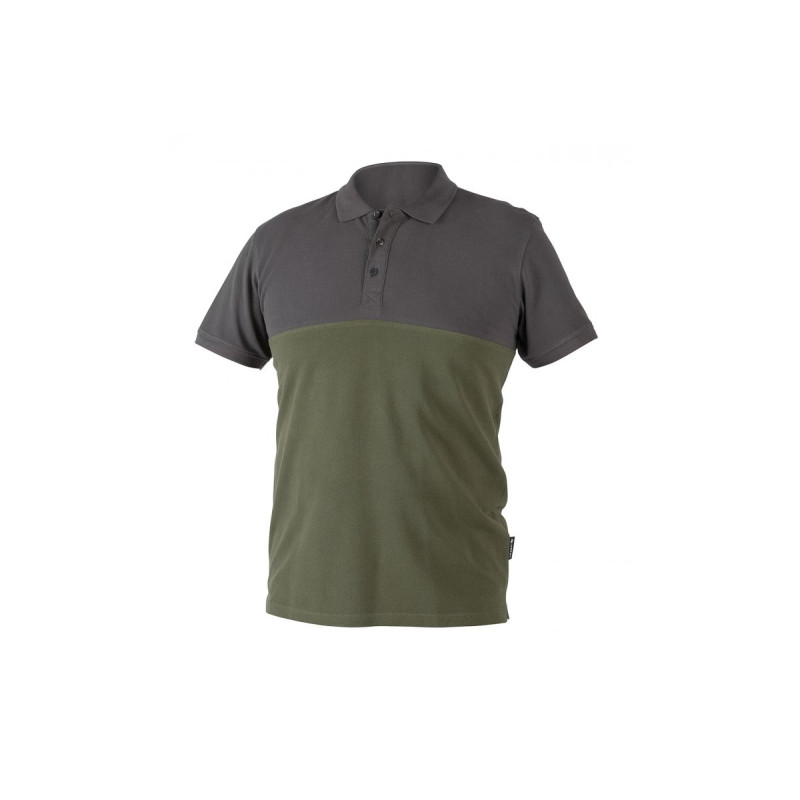 HT5K419 -L  Polo tričko bavlnené / lesná zelená - sivá /