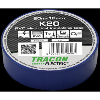 Tracon K20 modrá 20mx18mm izolačka