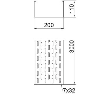 FCSE 200x110 káblový kov. žlab