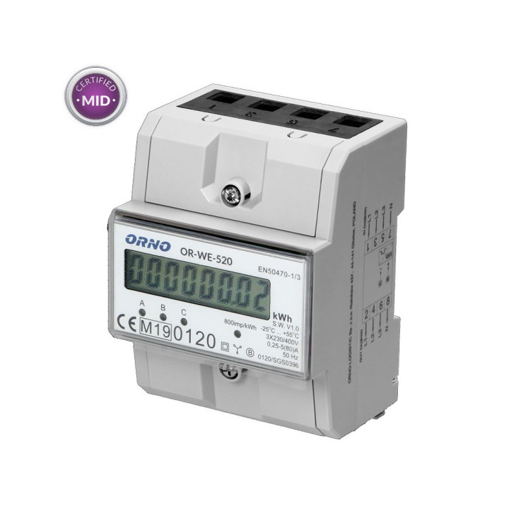 EM-3 elektromer digit. 3 fáz 3x5/80A/ Viron