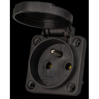Zásuvka VZ 16 BLACK vst. SEZ DK