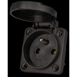 Zásuvka VZ 16 BLACK vst. SEZ DK