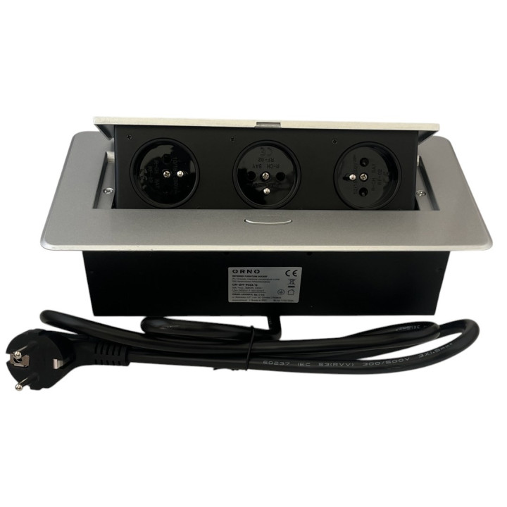 OR-GM-9033/G zásuvkový modul 3x230V strieborný